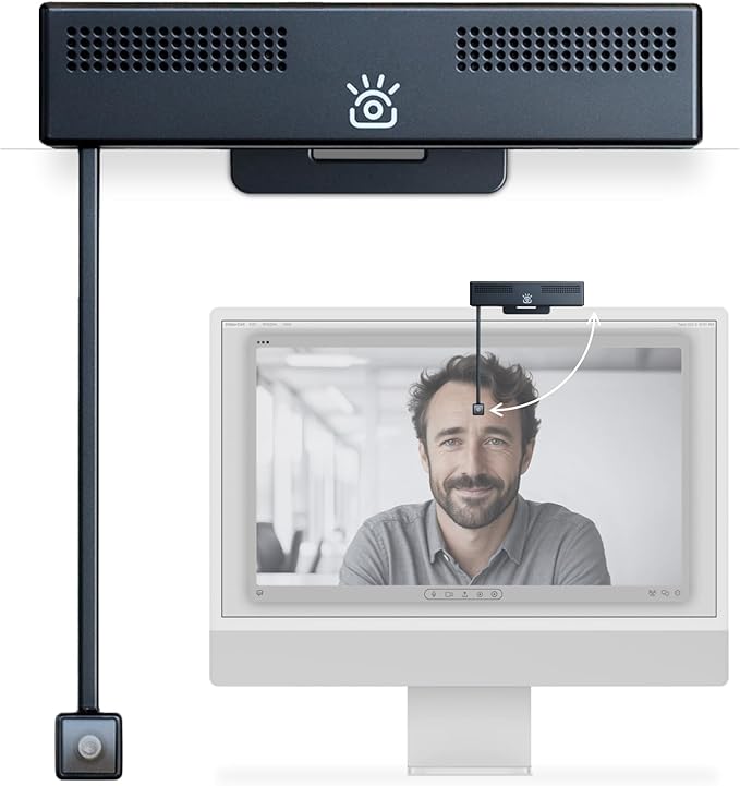 Pro - HD 4K Webcam with Eye Contact, Noise Cancelling Mic, Plug and Play USB for Mac and PC, Zoom Webcam for Conferencing and Video Calling (Pro Camera)