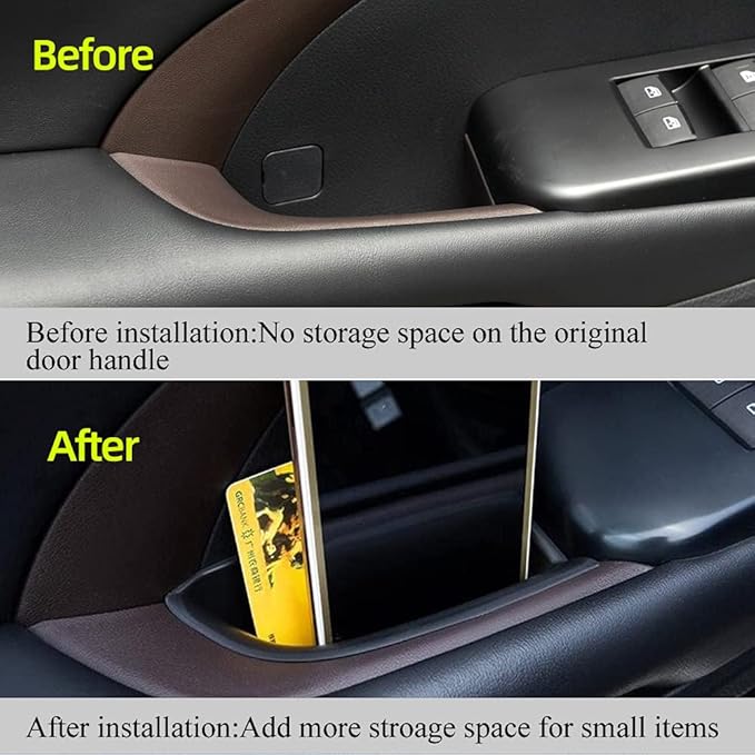 Vesul Front Row Door Oragnizer Compatible with Toyota Highlander 2014 2015 2016 2017 2018 2019 Armrest Phone Container Door Handle Pocket ABS Grab Tray Insert Glove Pallet