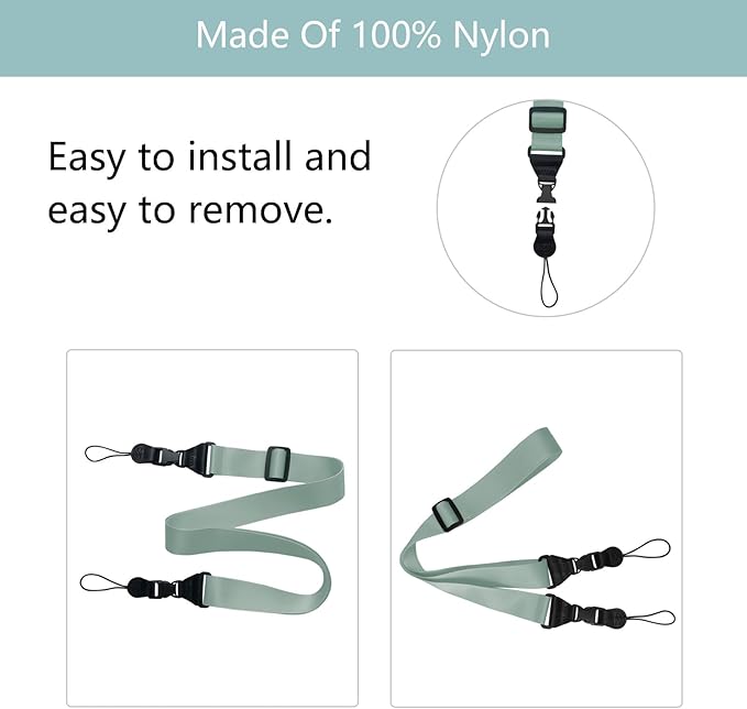Adjustable Shoulder Strap:Comfortable iPad Strap Nylon Neck Lanyard for iPad/Samsung Tablet Case,Camera Binocular Crossbody Laptop Luggage Bag(Grey)