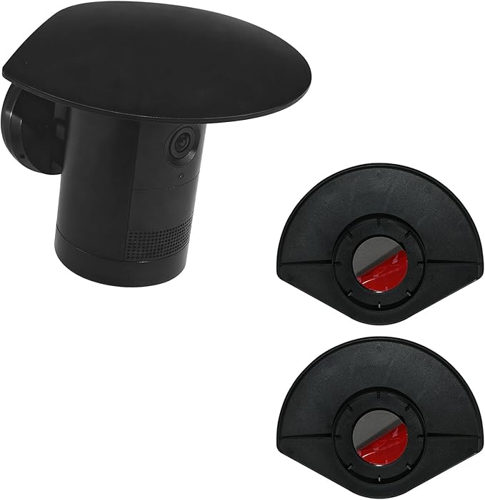 2Pack Sun Rain Shade Camera Cover Compatible with Ring Outdoor Cam Plus,Outdoor Camera Protective Shield for Resistant UV, Anti Glare,Easy to Install（Black）