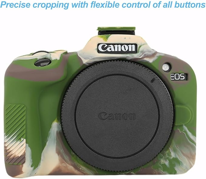 Pocoukate Case for Canon EOS R100 Camera, Soft Silicone Protective Cover Skin with EOS R100 Screen Protector Accessories for EOS R100 Mirrorless Camera Silicone Case - Camouflage