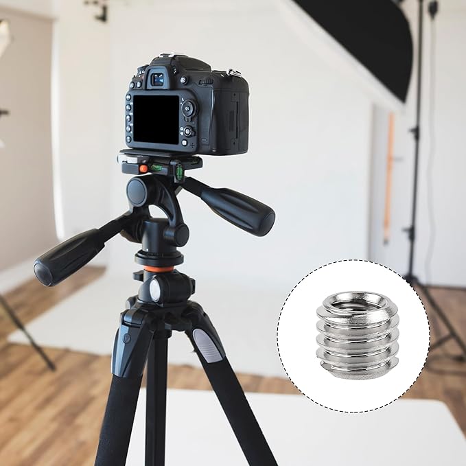 5pcs 1/4 Inch to 3/8 Inch Screw Adapter Tripod, Microphone Stand Adapter Tripod Thread Adapter Mic Stand Adapter Camera Mount Adapter for Camera Equipment
