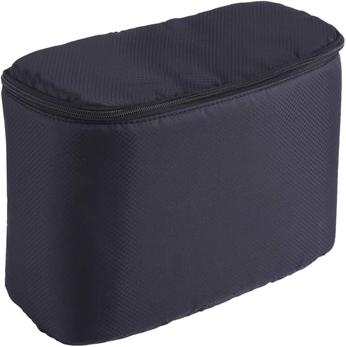 Camera Insert Bag, Universal Liner Lens Pouch DSLR SLR Padded Insert Case Partition Inner Bag with Hanging Strap Shockproof for Mirrorless Cameras, Lenses(Black)
