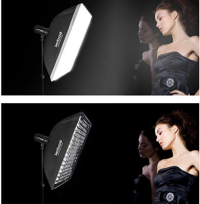 Godox Studio Softbox Godox Speedlite Softbox 60x90cm Rectangular Softbox Photography Light with Grid Bowens for Portrait Product Photography Studio Flash (SB-FW6090)