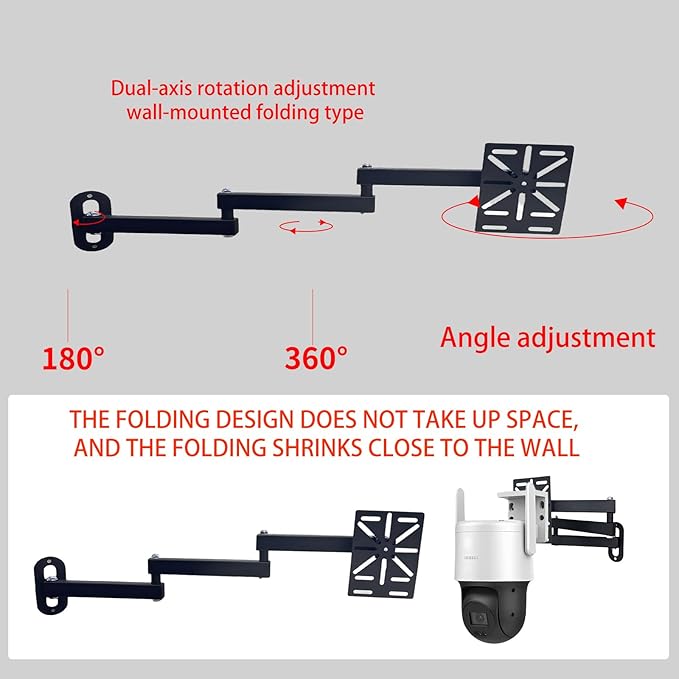 NVRTTRR Movable L-Shaped Dome Camera Bracket, Used for Wall-Mounted Installation of Security Dome Cameras, Camera Installation, (Movable L-Shaped Bracket + Wall-Mounted Bracket) (7.8in+7.8in+7.8in)