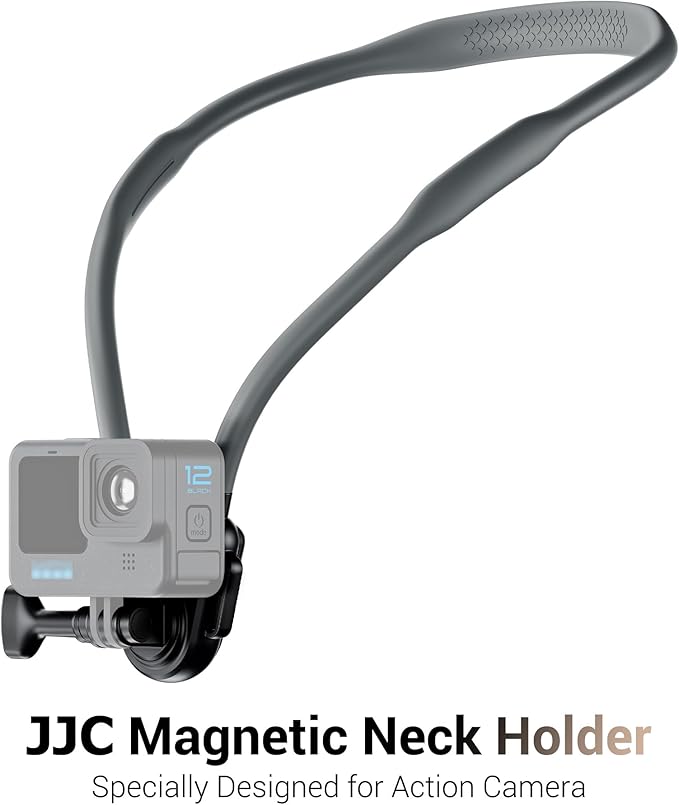 JJC Neck Mount for Action Camera, POV Neck Holder for Gopro 13/12/11, DJI OSMO Action 5 Pro/4, Insta360 X5/X4/Ace Pro, AKASO, Quick Release & Angles Adjustment for Content Creating Video Filming