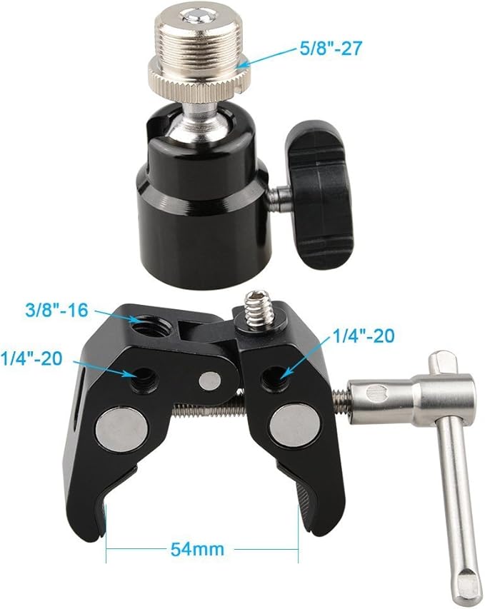 CAMVATE Crab Clamp Articulated 1/4 Mini Ball Head for Microphones - 1465