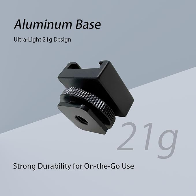 2pcs Cold Shoe Mount Adapter for DJI Mic 3/2/Mini/Rode/Hollyland/Saramonic Wireless Microphone Lavalier Receiver, Metal Camera Cage Adapter with 1/4" Tripod Hole Anti Drop Mic Accessories