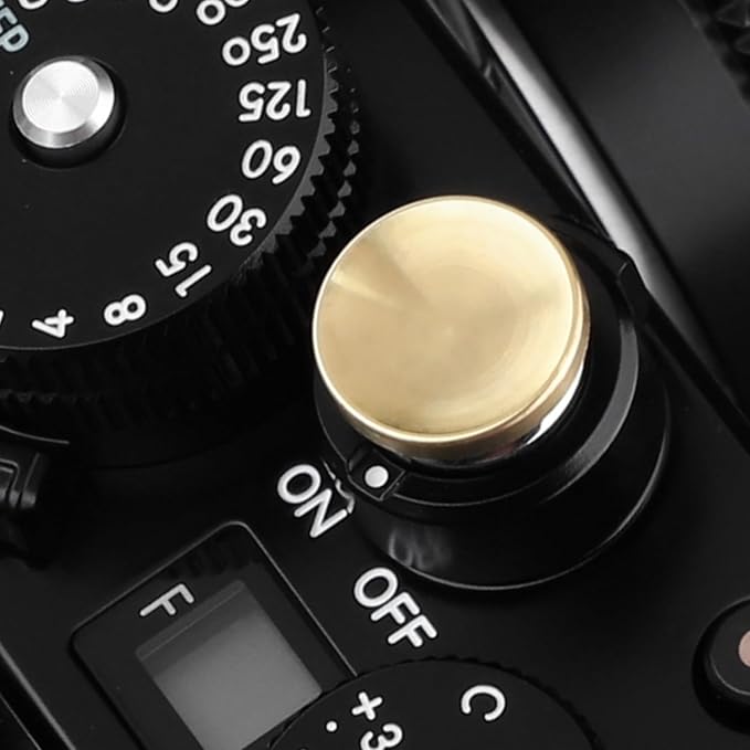Exquisite Copper Concave Shutter Release Button for Fujifilm XE5 GFX100RF XM5 X-T5 X-T4 X-T3 X-T30 X- X-T20 X-PRO3 X100VI X100V X-E4 X-E3 for Leica Q3 M10 for Sony RX1 R etc,Diameter 0.47in