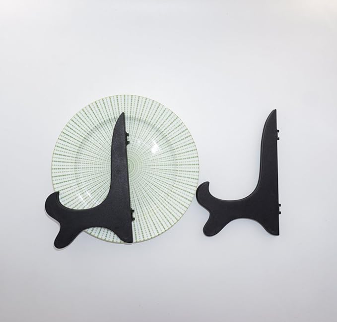 Artliving Black 7" Wood-like Plastic Easels Plate Display Stands Picture Frame Stand Holder-Set Of 4
