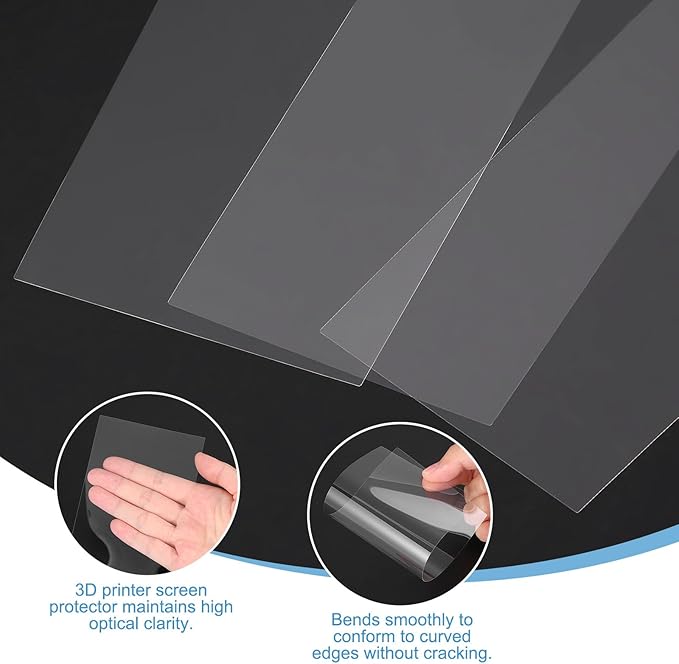 MECCANIXITY 2Pcs 3D Printer LCD Screen Protector, 10.1" Scratch-Resistant Protective Films with Tools Kit and Plastic Scraper for LCD Resin 3D Printers M5S/M5S pro