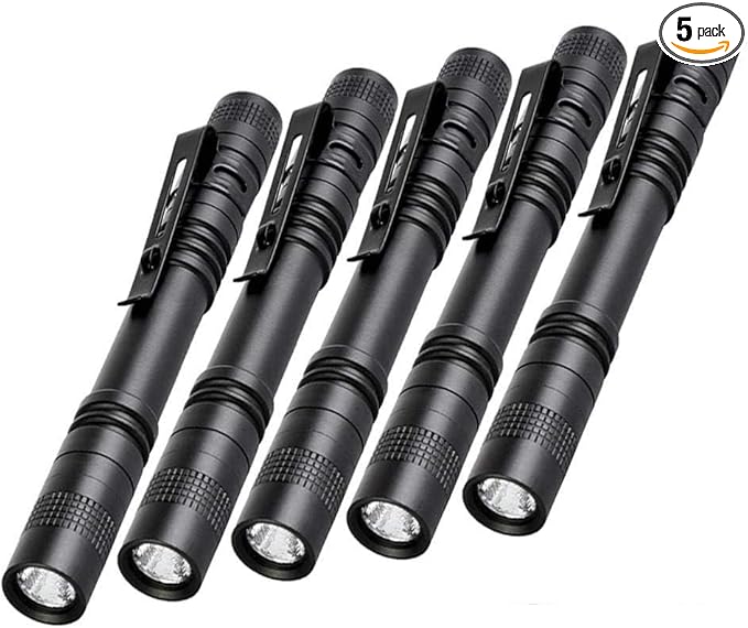 Pen Flashlight,5PCS Led Pen Light Flashlights with Clip,Mini Pocket Flashlight Small Penlight Inspection Flashlight