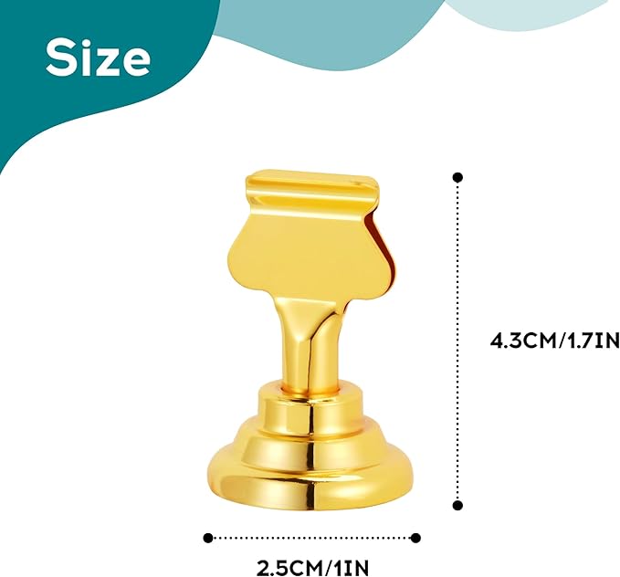 Urban Deco 24 Pieces Table Card Holder Place Card Holders 1.7 inches Gold Steel Card Holders for Photos, Food Signs, Memo Notes, Weddings, Restaurants, Birthday(Gold 24PK)