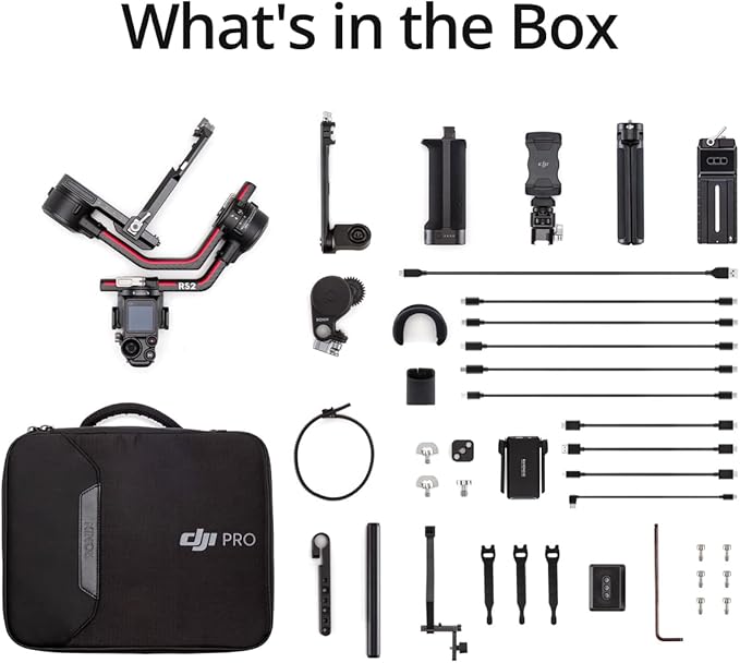 DJI RS 2 Combo - 3-Axis Gimbal Stabilizer for DSLR and Mirrorless Cameras, Nikon, Sony, Panasonic, Canon, Fuji, 10lbs Tested Payload, 1.4” Full-Color Touchscreen, Carbon Fiber Construction, Black