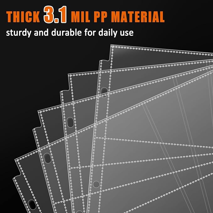 tutata 4x6 Photo Album Sleeves, 6-Pocket Scrapbook Page Protectors, Fits 12x12 3 Ring Album Binder, 25 Pack