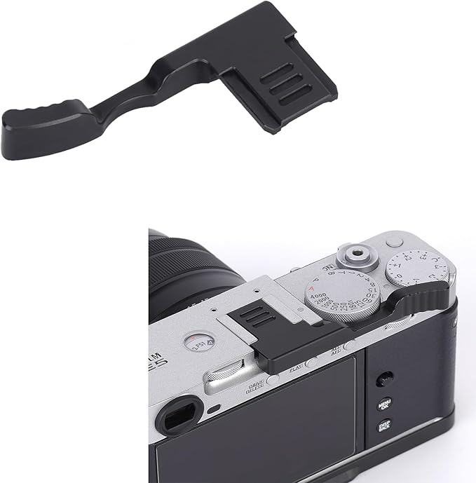 Metal Thumbs Up Grip for Fujifilm Fuji X-E5 Camera, XE5 Thumb Up Rest Hand Grip Anti-Slip Finger Grip, Hot Shoe Mount Thumb Support Enhanced Grip for One-Handed Photography (Black)