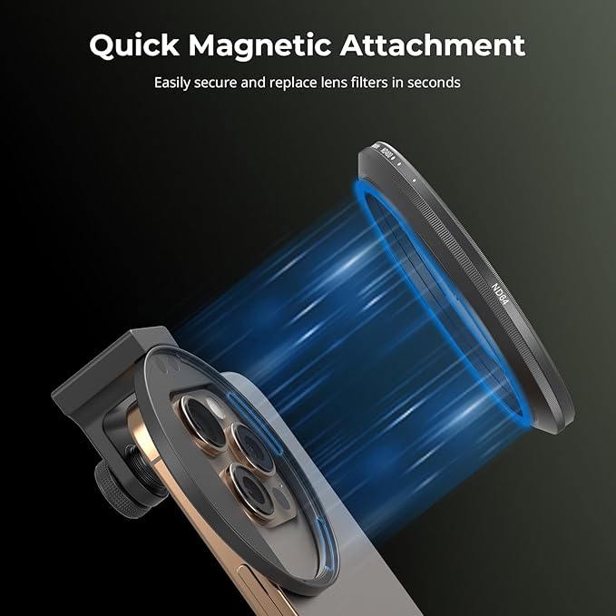 SMALLRIG Universal 67mm Magnetic Filter Adapter for Smartphones, for iPhone 16 / S24 Ultra/for Vivo X100 & 67mm Filters, with Cold Shoe Mount/Threaded Adapter, Anti-Scratch Filter Clamp - 5171