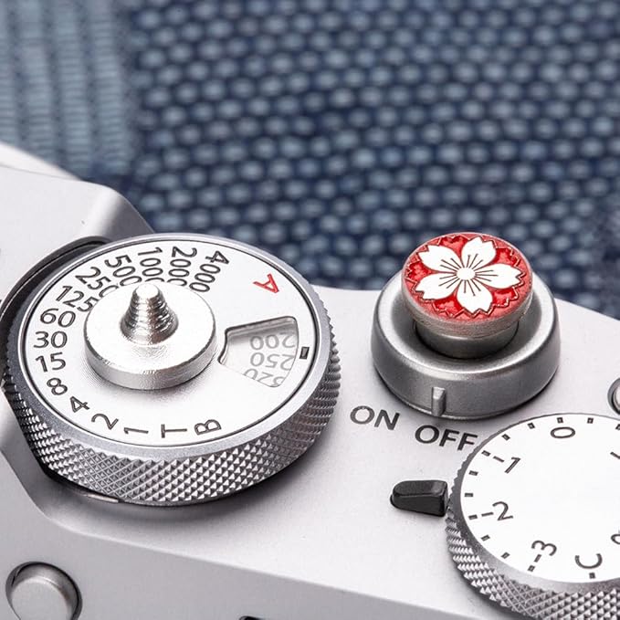 Camera Metal Shutter Buttons for FUJIFILM X100VI X100V XPro3 XPro2 XPro1 X-T4 X-T3 X-T50 X-T30 for NikonZF Z5 Z6 for Canon (Red-Shutter Decorative Button)