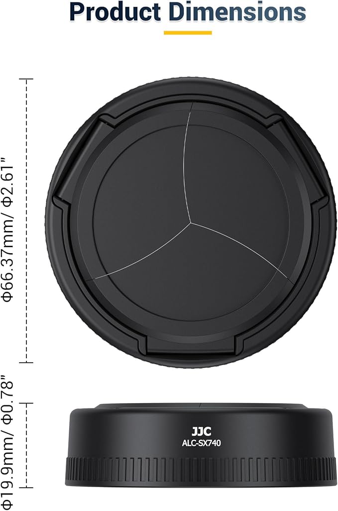 PowerShot SX740 HS Auto Open and Close Lens Cap Cover for Canon PowerShot SX740 HS Digital Camera Accessories, Automatic Lens Protective Protector Cap with EVA & Silicone Interior, No Vignetting