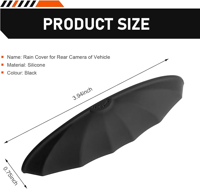 Car Rear View Camera Cover, Heat-resistant Wider Camera Cover for Clear Imaging Free from Rain, Anti-rain Protective Lens Shield with Grooved, for Most Cars (Black #01)