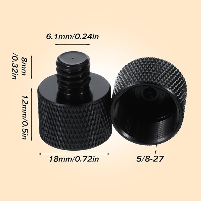 Mic Stand Adapter Mic Screw Adapter Thread 5/8 to 1/4 and 5/8 to 3/8 Microphone Stand Adapters for Microphone Tripod and Camera