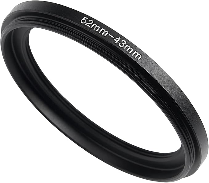 52mm to 43mm Step-Down Ring Filter Adapter,for All Brands UV ND CPL, Metal Ring Step-Down Rings Adapter Filter (52mm-43mm)