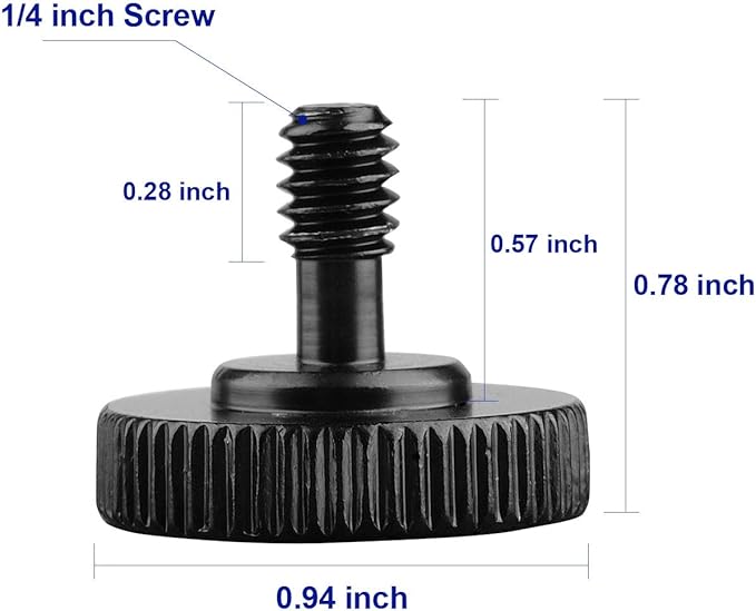 ChromLives Thumb Screw Tripod Quick Release 1/4" Thumbscrew L Bracket Screw Mount Adapter with Bottom 1/4"-20 Female Thread (2 Pack)