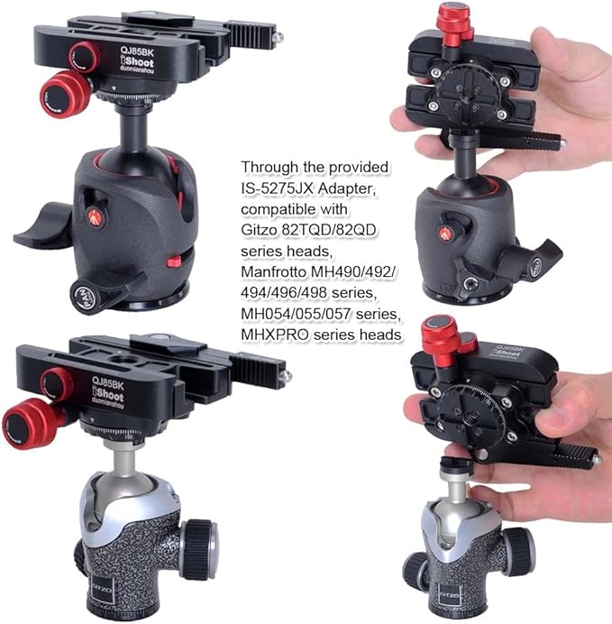 iShoot 360°Quick Self-Locked Lever Clamp Converter Adapter Knob Fine-Tuned, Compatible with Manfrotto 200PL/410PL Plate & Arca-Swiss Fit Camera Quick Release Plate & ARCA Manfrotto GITZO Tripod Head