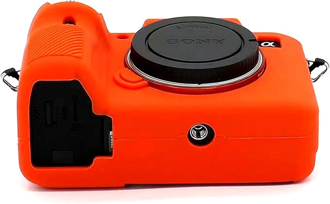 Professional Secure Soft Silicone Camera Case Bag Housing Rubber Body Skin for Sony Alpha A7iii a73 A7R3 A7Riii a7R Mark III a7 Mark III Digital SLR Camera Protective Case (Orange)