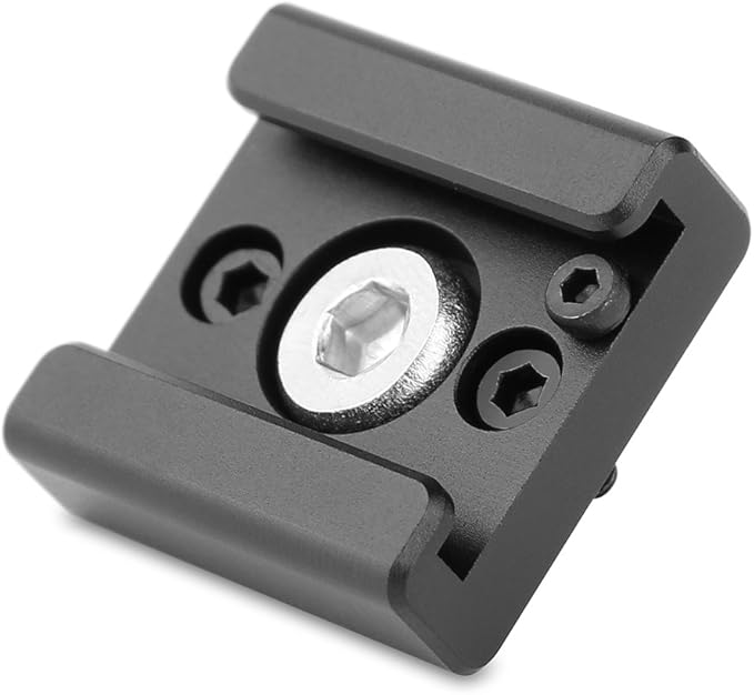2 Pack Cold Shoe Mount Adapter Cold Shoe Bracket Standard Shoe Type with 1/4" Thread Hole for Camera DSLR Flash Led Light Monitor Video and More