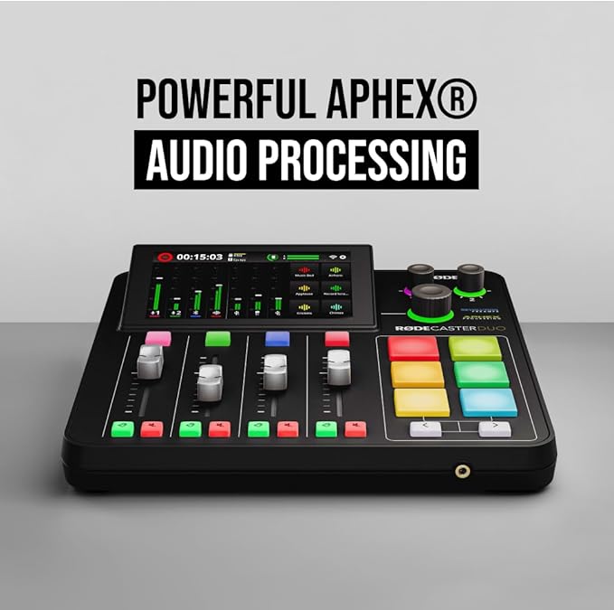 RØDE RØDECaster Duo Compact All-in-One Audio Production Solution for Podcasting, Streaming, Music Production and Content Creation (Black)