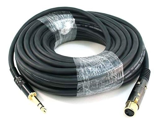 Monoprice 104774 50-Feet Premier Series XLR Female to 1/4-Inch TRS Male 16AWG Cable Black