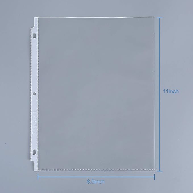 Seashell 300 Pack Economy Sheet Protectors 8.5 x 11, Clear Page Protectors Fit 3 Ring Binder, Acid Free, Letter Size, Top Loading, Plastic Sleeves for Binders, Business and School Organizers