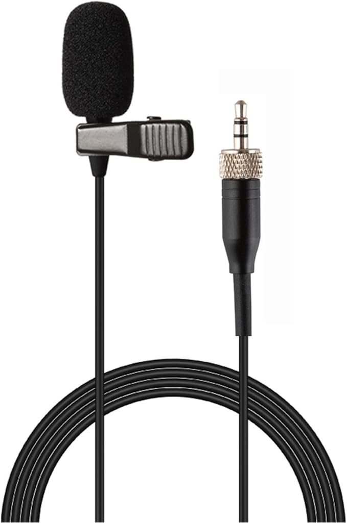 Lavalier Microphone Lapel Microphone Compatible with Sennheiser Wireless Transmitter - Unidirectional Condenser Mic – 3.5mm Screw Lock Plug
