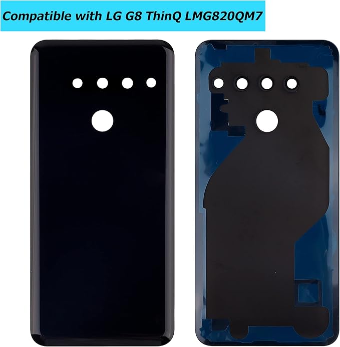 New Replacement Battery Door Cover Back Cover Kompatibel for LG G8 ThinQ LMG820QM7 LM-G820UMB LMG820UM2 Black Akkudeckel…