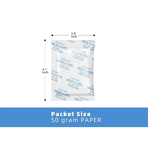 Silica Gel Packets, 10PCS 50 Gram Premium Transparent Desiccant Packs for Storage, Moisture Absorbers for Control Absorbing Bags for Electronics, Clothes Shoes, Jewelry, Spices