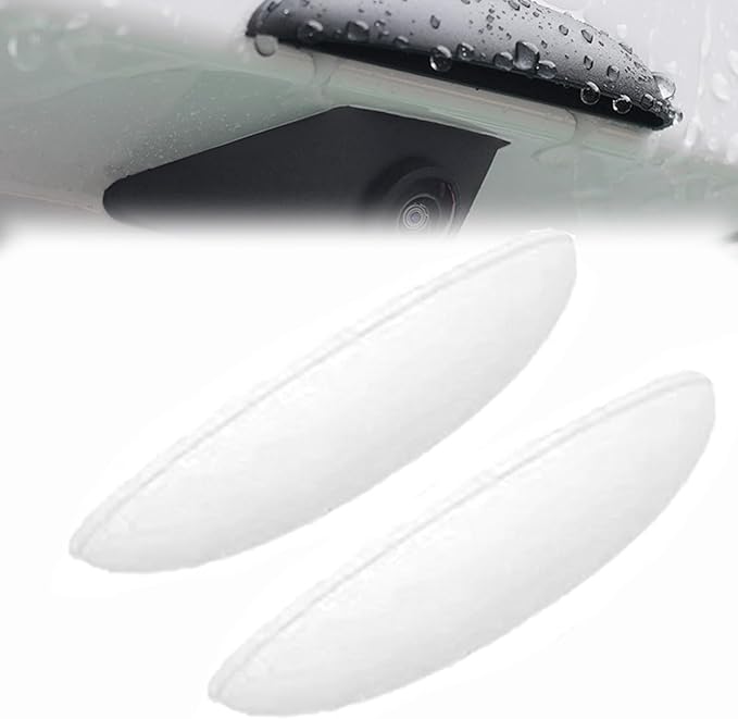 Rear View Backup Camera Cover, Car Rear Camera Rain Cover, Backup Camera Cover for Rain Car, Anti-Rain Reversing Cameras Protection, Universal Abs Rain Shield for Most Cars (White*2pcs)