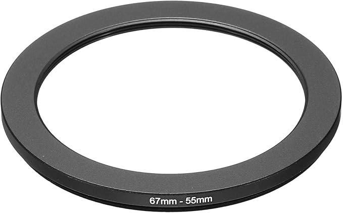 PATIKIL 67mm-55mm Metal Step Down Ring, Camera Lens Filter Adapter Ring Aluminum Filter Adapter Ring for Camera Lenses Hood, Black