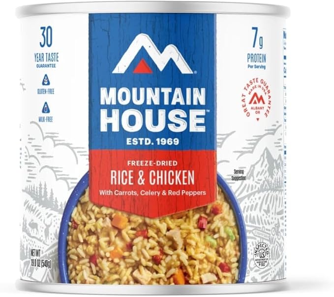 Mountain House Rice & Chicken #10 Can| Freeze-Dried Backpacking & Camping Food| Survival & Emergency Food | Gluten-Free | 6-Pack