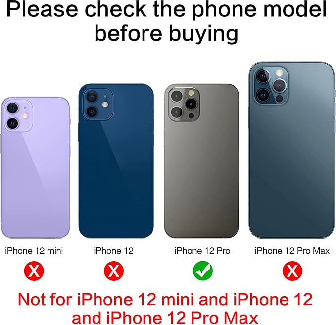 2PCS ASDAWN Back Rear Camera Lens Glass Replacement for iPhone 12 Pro 6.1 Inches with Pre-Installed Adhesive,Back Lens Glass with Installation Manual + Repair Tool Set
