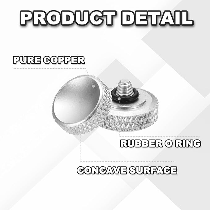 PATIKIL Camera Shutter Button, 2 Pack 12mm Concave Surface Shutter Release Buttons Pure Copper Camera Button for Nikon for Fujifilm for Leica DSLR/SLR, Silver