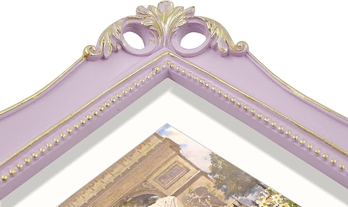 SIMON'S SHOP 11x14 Picture Frame Matted to 8x10, Vintage Poster Frames for Gallery Wall Display, Lilac Photo Frames 11x14 with Mat, Antique Home Décor