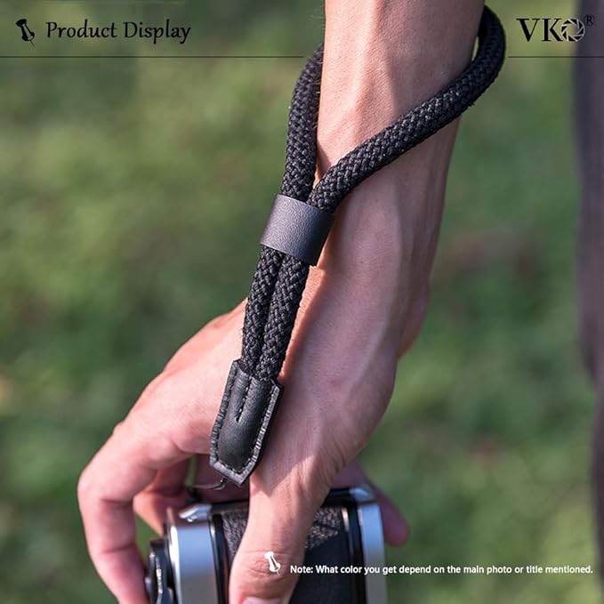 Soft Wrist Strap - Rope Hand Strap for Point-and-Shoot, Mirrorless, Small Cameras - Black