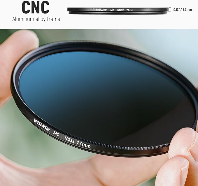 NEEWER 77mm ND Filter Set, ND8/32/64 (3/5/6 Stops) Multicoated Neutral Density Camera Lens Filter Photography Accessories with Storage Case & Cleaning Cloth, 3 Packs