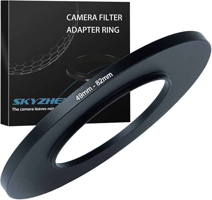 49mm to 82mm Step Up Ring Filter Adapter Metal Ring Step Up Rings Adapter Filter Compatible with All 82mm UV,CPL,ND,Lens Hood,Threaded Lens ect (49mm to 82mm)