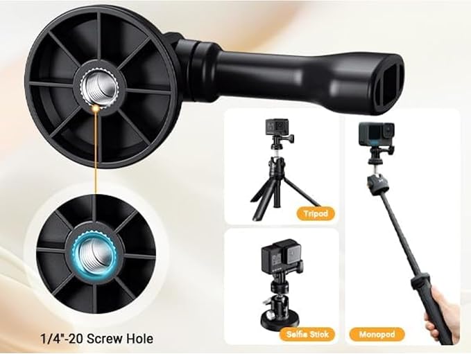 3-Pack Action Camera Tripod Adapter for DJI Osmo Action 5 pro 4 3 Ace Pro 2 Hero 13 12 11 10 Brave 4 7 EK7000, Clamp Adapter for Standard 1/4"-20 Tripod Selfie Stick Monopod Ball Head for Vlogging