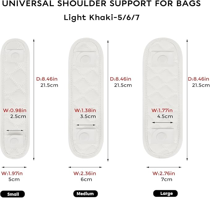 GIVLEFLY Shoulder Strap Pad for Bags, Soft Cushion Protector with Anti-Slip Backing for Tote & Crossbody, White