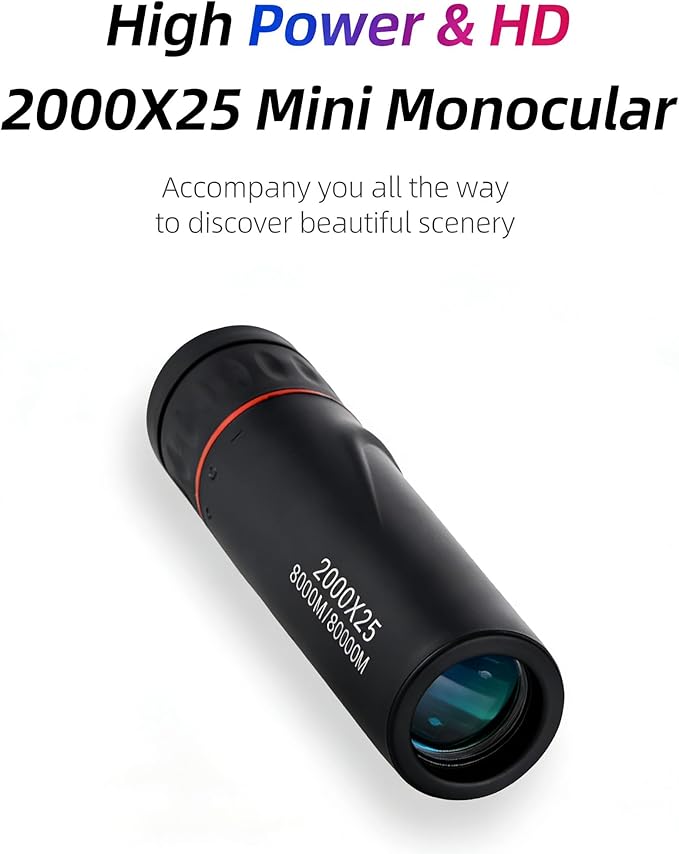 Mini Monocular Telescope, 25X High Definition HD with Multilayer Coating, Waterproof & Compact Design for Adults & Kids, for Hiking, Bird Watching, Concert, Travel and Outdoor Observation