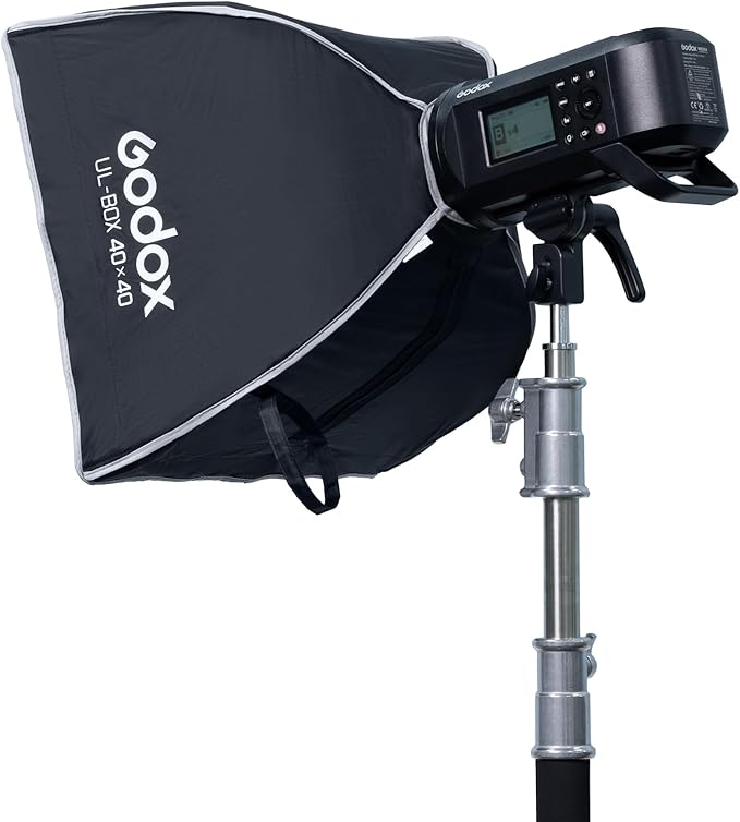 Godox UL-BOX-40 16”x16” Square Softbox with Bowens Mount, 16”/40cm Folding Quick Release Softbox Foldable Soft Box with Grid, Diffuser for Godox/SMALLRIG/Neewer/Aputure