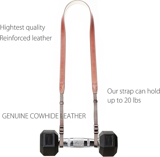 CANPIS CP008 Camera Shoulder Neck Strap compatible with Canon Nikon Leica Fuji Sony Olympus etc. Brown Color, Adjustable Length, Slim with Flocking Comfortable Pad